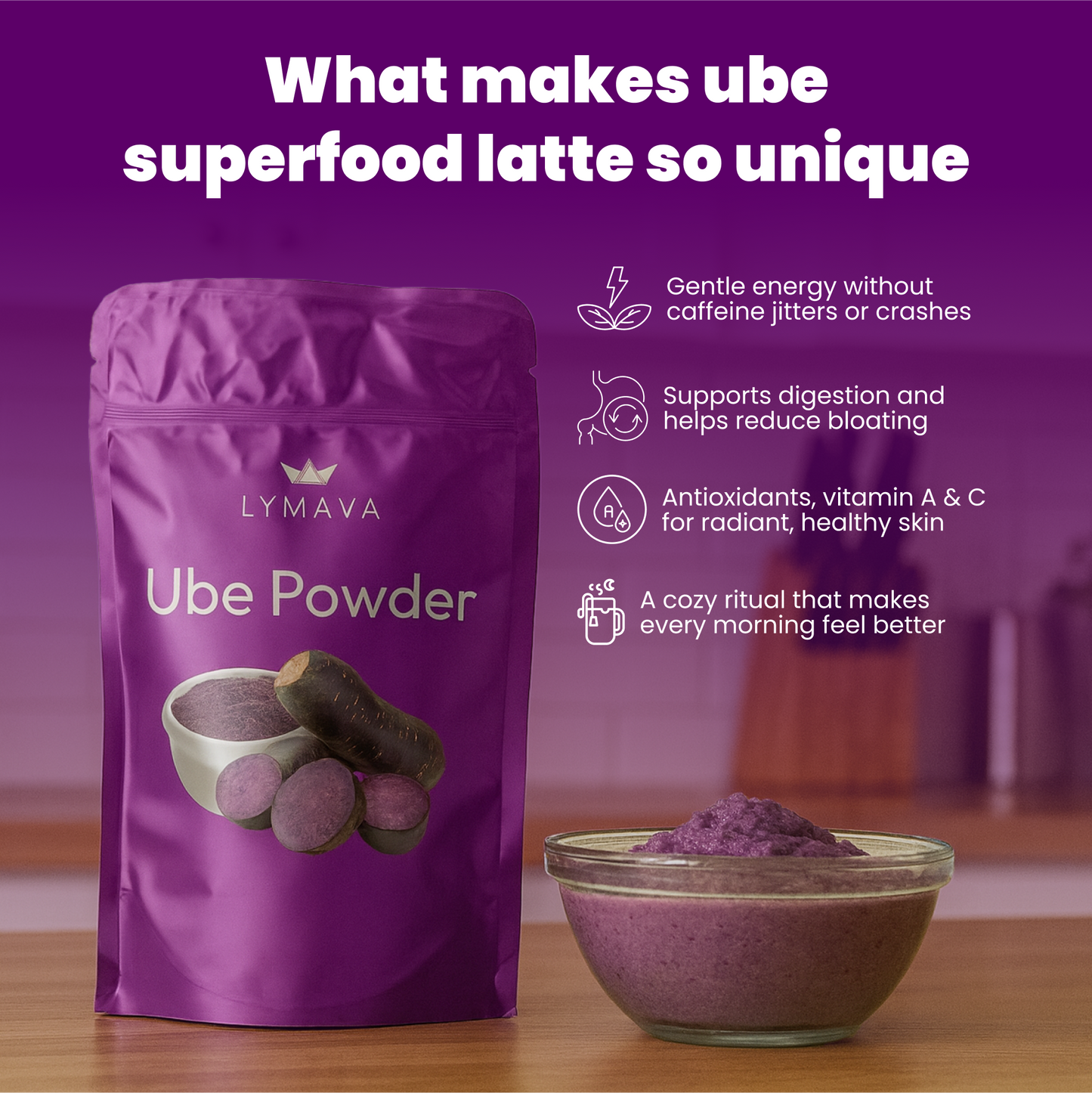Lymava Natural Ube Glow Powder