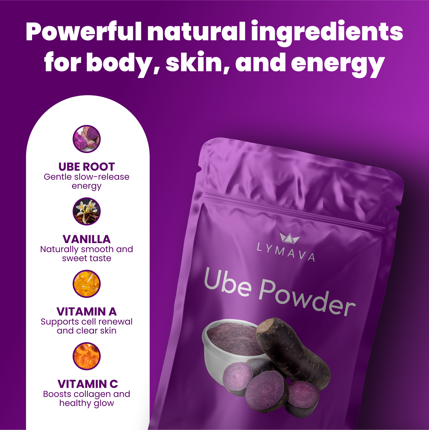 Lymava Natural Ube Glow Powder